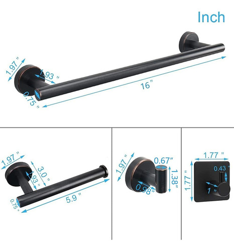 Juego De 5 Piezas De Accesorios De Baño De Acero Inoxidable