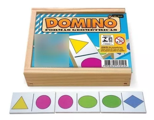 Jogo Educativo De Matemática Dominó de Formas Geométricas Carimbras