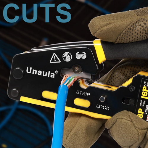 Pinza De Crimpado Para Paso Rj45-rj11-rj12 Unaula+acc