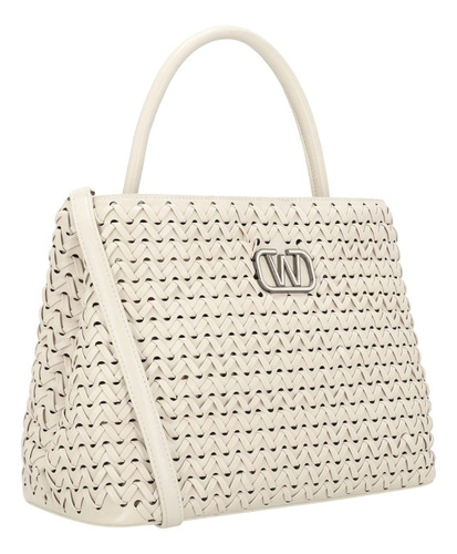 Bolsa De Mano Para Mujer Westies Beige Hbalreschawe Acabado de los herrajes Oro Diseño de la tela Liso
