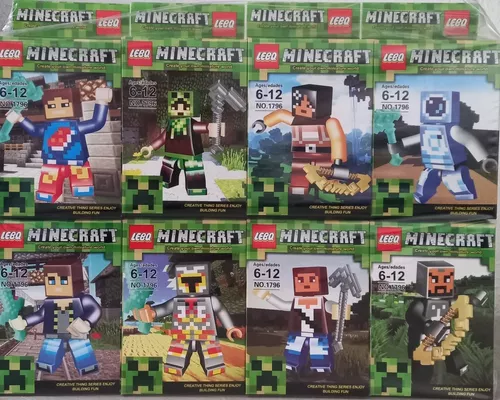 Kit 8 Brinquedo Boneco Minecraft My World Compatível Lego em Promoção na  Americanas