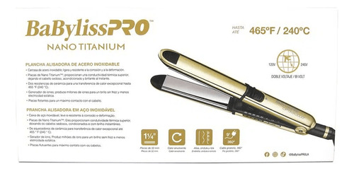 Planchita Pelo Babyliss Alisado Óptima 3000 Dorado