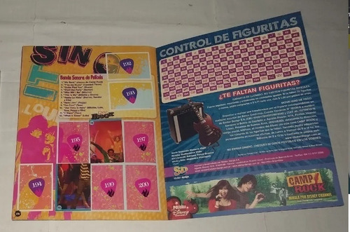 Camp Rock Álbum Figuritas Disney, Muy Bueno !!! (Usado)