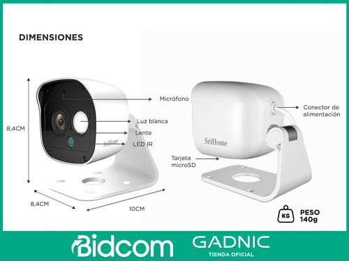 Kit X3 Cámara De Seguridad Srihome Ip Visión Nocturna