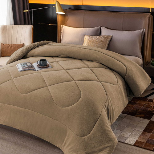Edredón Flannel Corderito King 240x280 City Blanco
