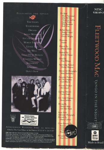 Imagem 2 de 2 de Vhs Fleetwood Mac- Tango In The Night /original/usado