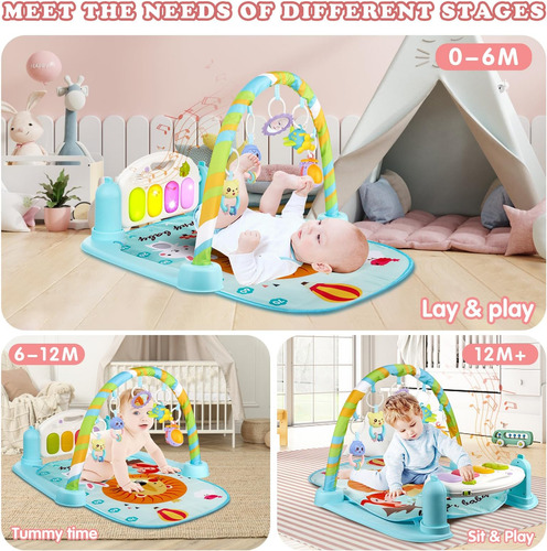 Boterlun Baby Kick Gym, Lay & Play 3 In 1 Fitness Music And