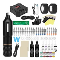 Comprar Kit Para Tatuar Profesional Máquina Tatuaje Cartucho Profesional Máquina Tatuajes De Atomus Alta Calidad 3.5v-12v10000r\u002Fm,con 12 Colores Tinta Para Tatuar