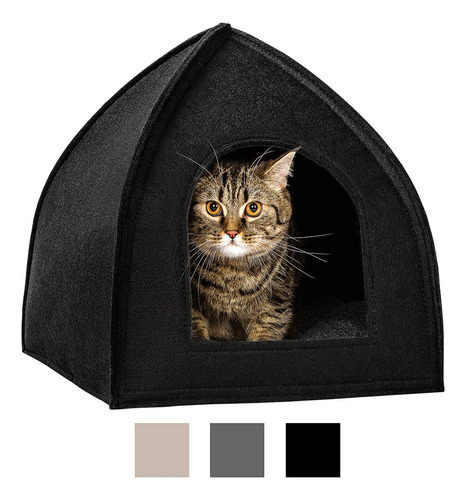 Cat House Bed With Removable Cushion Pad Cozy Kitten Ca...