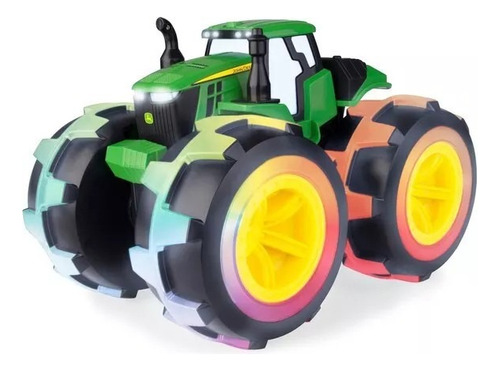 Tractor John Deere Monster Treads Ruedas 4wd Luces Sonido John Deere Verde