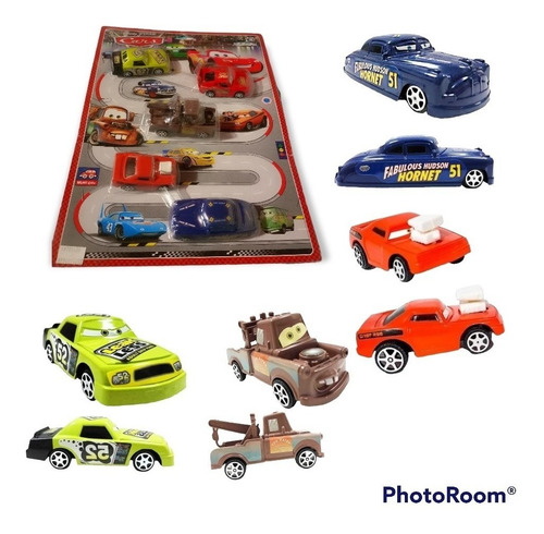 Cars Carros X 5 Rayo Mcqueen Mate Hudson Autos Juguete Niños