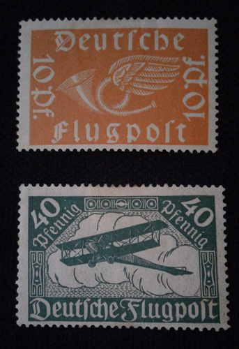 Estampilla Alemania Aereo 1919 Con Visagra (lrbcop242)