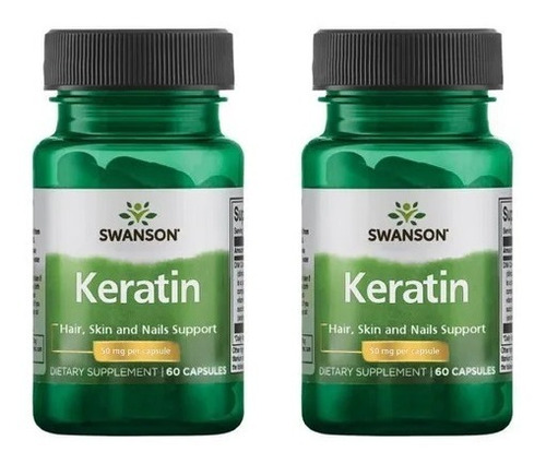 Swanson Keratin Queratina 60caps 50mg Pack 2x Envio Gratis