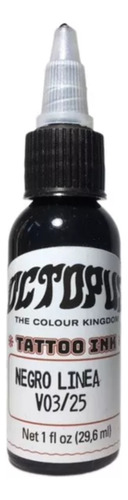 Pigmento Tinta Octopus 1 Oz Tattoo Negro Línea