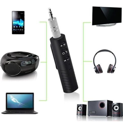 Imagen 1 de 9 de Receptor Bluetooth Auxiliar 3.5 Manos Libres Recargable