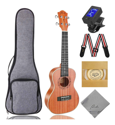 Soprano Ukelele 21 Pulgadas Profesional De Madera Ukele...