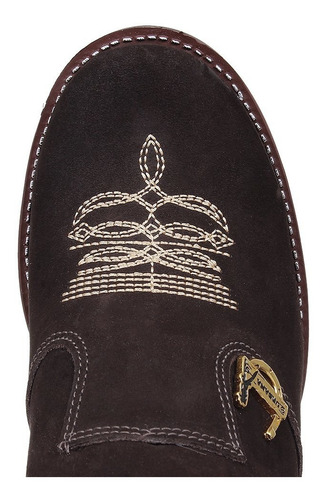 Imagem 3 de 6 de Botina Feminina Urbana Boots Marrom Com Elástico Xadrez 2672