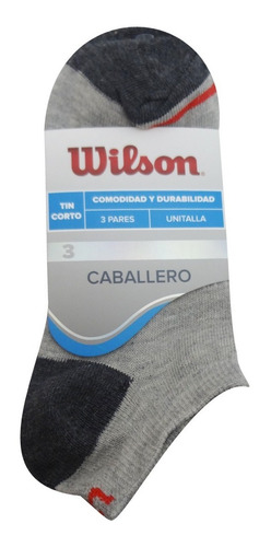 Wilson Tin Caballero 6 Pares (2 Tripares) Fl Gris Unitalla