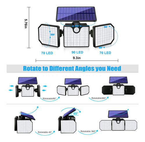 3 Luzes De Parede Com Sensor De Movimento Principal Para