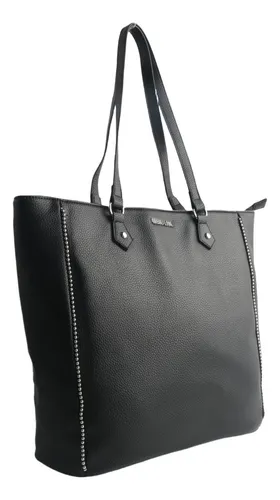 comprar Cartera Tote Las Oreiro Grande Bolsillo Forrada Liviana Xl Color Negro