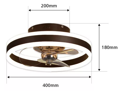 Ventilador de Techo con Lámpara Led y control Remoto