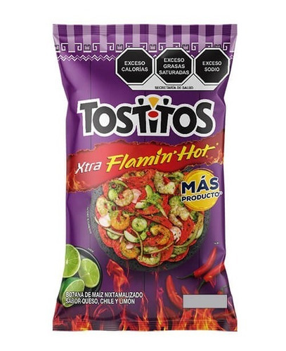 Tostitos Flamin Hot Con 10 Bolsitas De 70 Gr