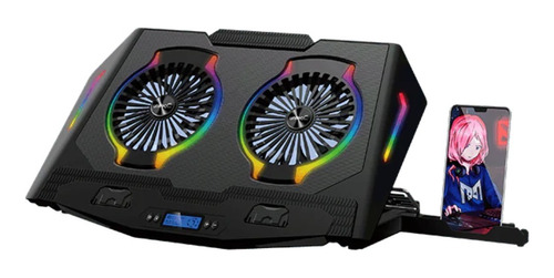 Base Gamer Refrigerante Rgb De Doble Ventilador Unitec N10 