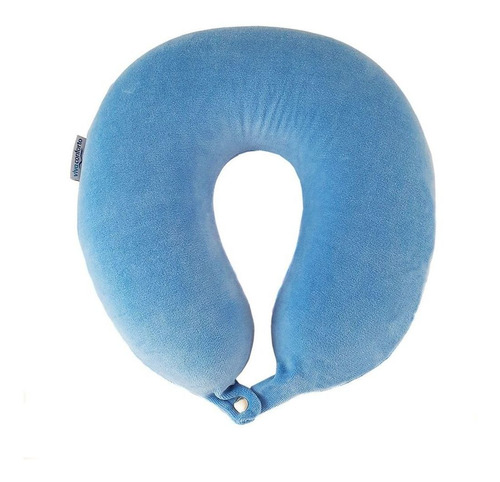 Travesseiro Viva Conforto De viagem de pescoço 29cm x 10cm cor azul-claro