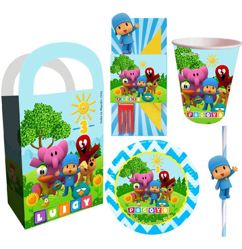 Cotillón Pocoyo Niños Y Niñas Cumpleaños Personalizado 