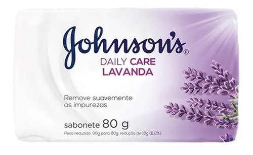 Sabão em barra Johnson's Lavanda Daily Care de 80 g
