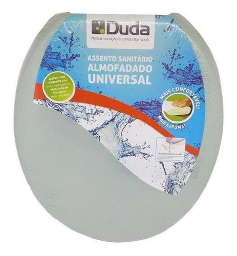 Assento Sanitário Universal Almofadado Cinza Claro