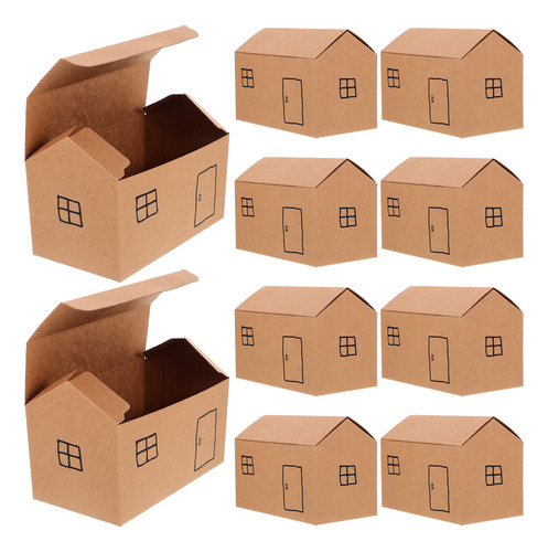 10pc Small House Shaped Gift Boxes Treat Boxes For Dessert C