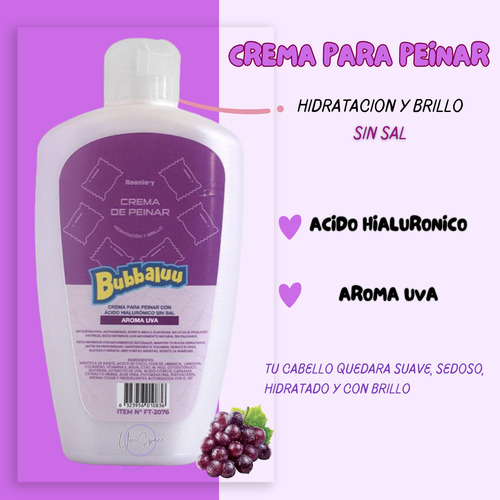 Crema Para Peinar Con Acido Hialuronico Sin Sal