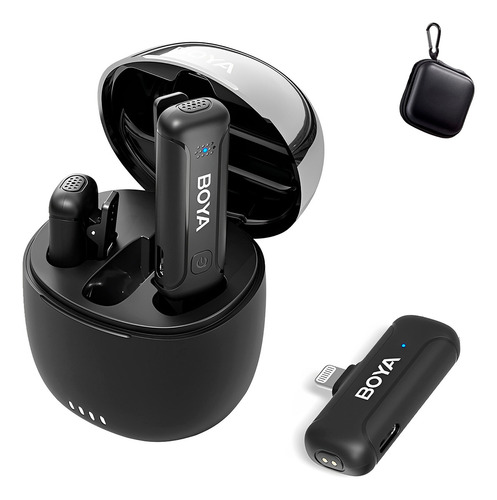 Sistema Microfone Lapela Boya By-wm3t-d2 P/ios Preto + Bag