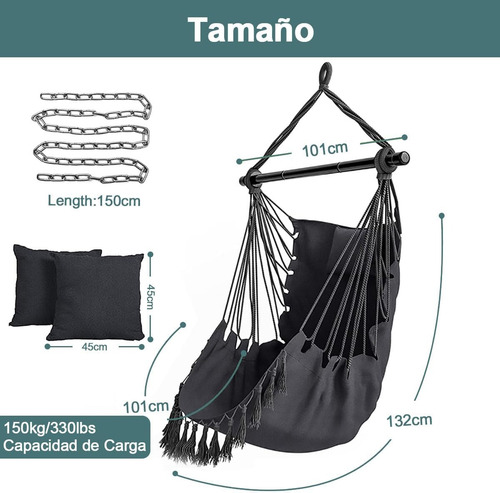 Portatil Sillon Columpio Para Jardin Colgante Al Aire Libre