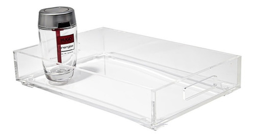 Bandeja Acrílico 30 X 20 X 5 Cm Com Alças