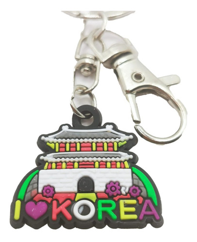 Artesanía Coreana Llavero Korea Lugares Silicón 3 Piezas.
