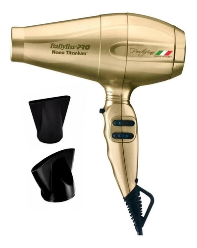 Secador De Pelo Babylisspro Nano Titanium Portofino 6600 Dorado 220v