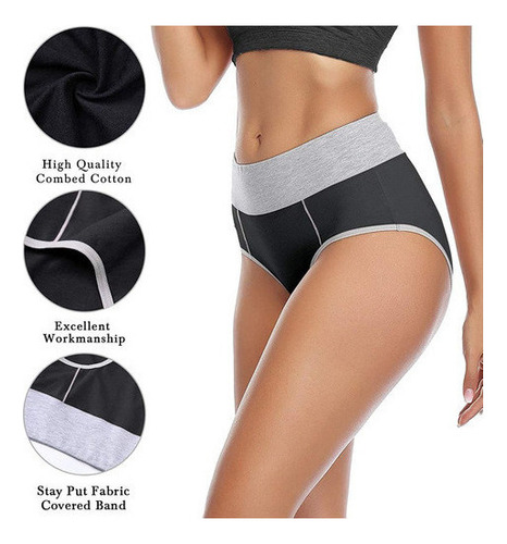 Calzoncillos Elásticos De Cintura Alta Para Mujer De Algodón