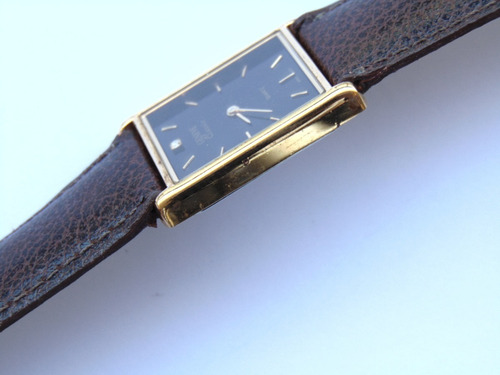 Relogio Classico Geneva Retangular Plaque Ouro Impecavel Pre