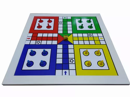 Jogo Ludo Luxo Gigante Tamanho 60x50cm 2 A 4 Jogadores