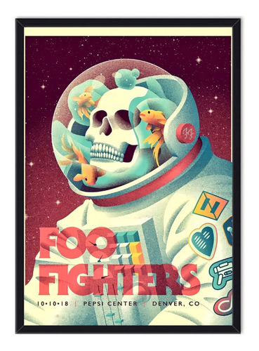 Cuadro Enmarcado Afiche Banda Foo Fighters 