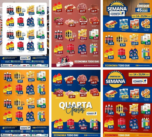 Pack Canva Encartes Supermercado Flyer Panfletos Editáveis