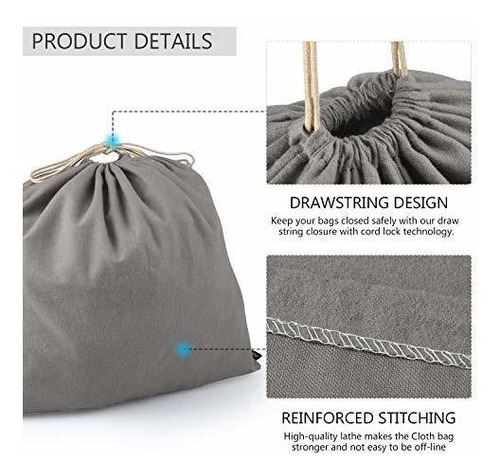 Bolsas Almacenamiento Plasmaller 100% Algodón Con Cordón