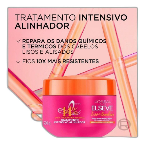 Kit Elseve Liso Dos Sonhos 2 Sh 400+cond+cr Trat+cr Pent+ser