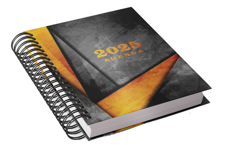 Agenda Simples A5 Abstrata Laranja 2025