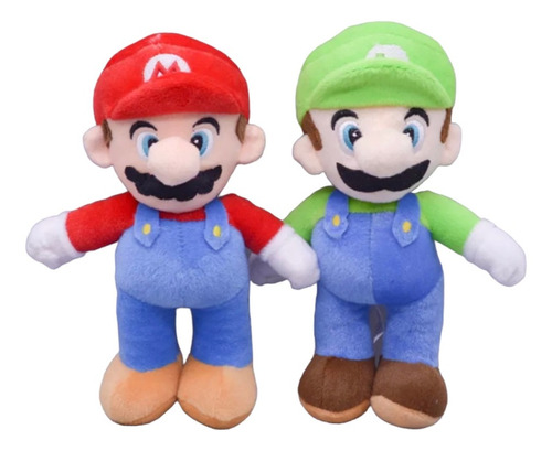 Set Dos Peluches Mario Bros Y  Luigi 25 Cm Envío Gratis 