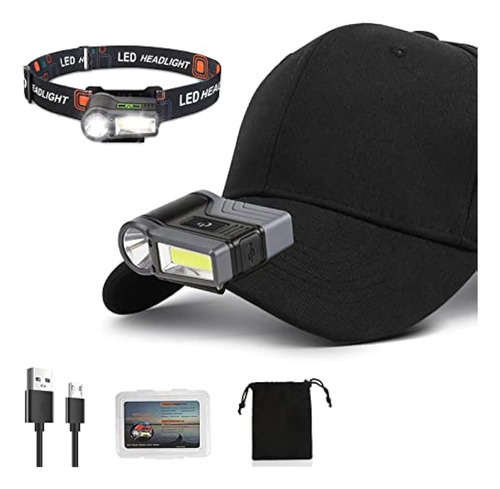 Luz De Sombrero Led Clip Recargable Con Sensor De Movimiento