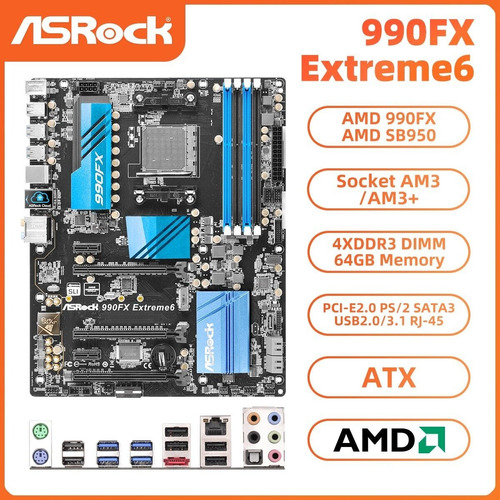 Motherboard Asrock 990fx Extreme6 Am3+ Y Procesador Fx 8370 