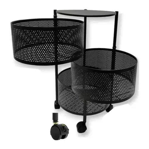 Organizador 3 Cajones Con Ruedas Multiuso Metal Canasto